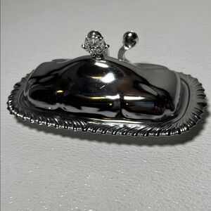 Vintage Shelton Ware Butter Dish Lid Knife Holder Glass Insert Has Sticker